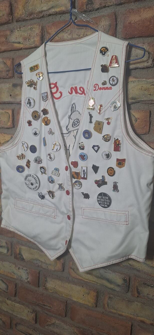 Vintage Elks Lady Vest with 55 Pins- BowlingTravel Sports- FOE Collectible Lot